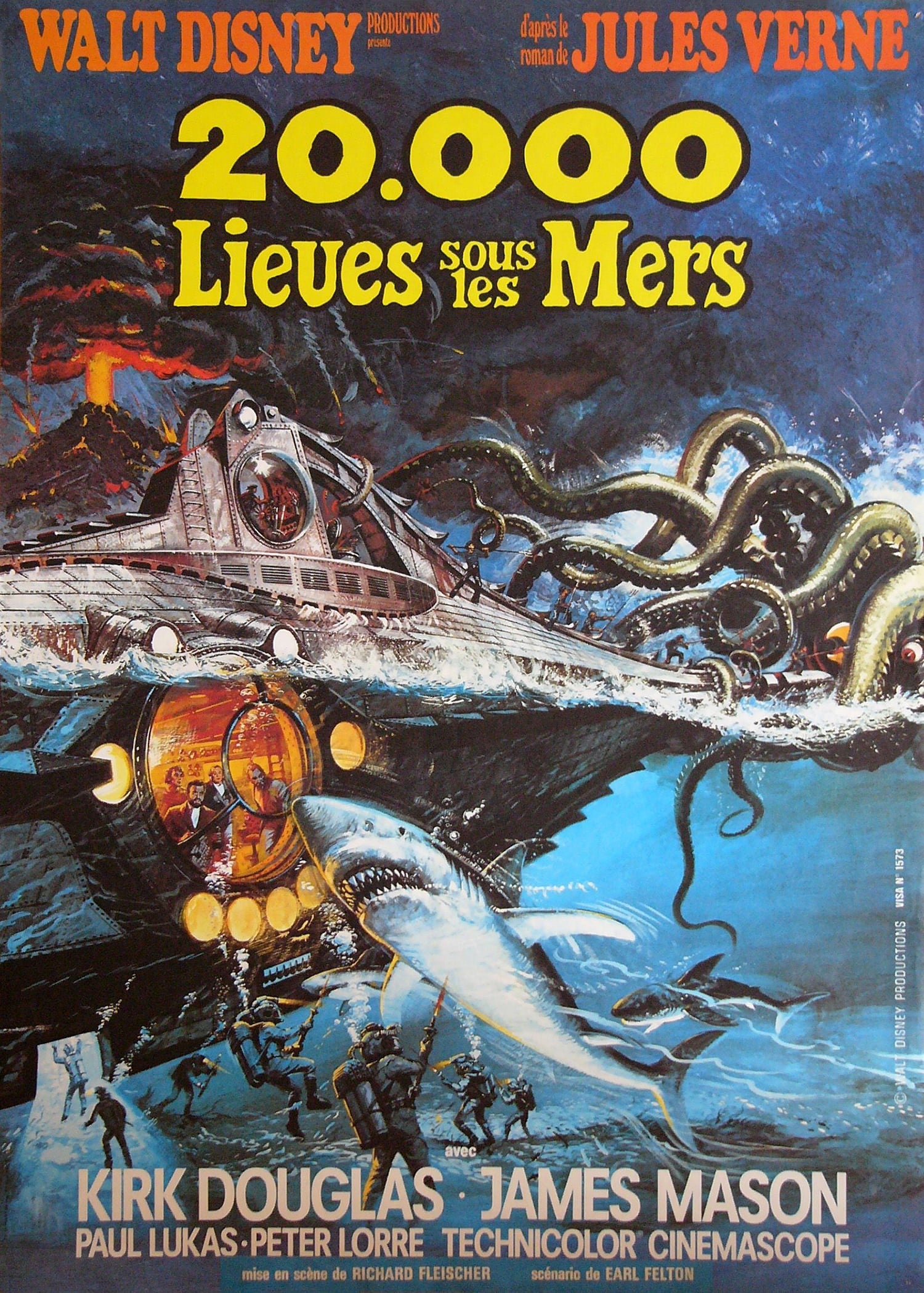 affiche du film 20 000 lieues sous les mers