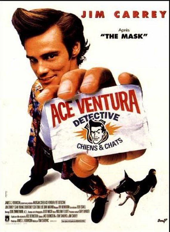 affiche du film Ace Ventura, détective chiens et chats