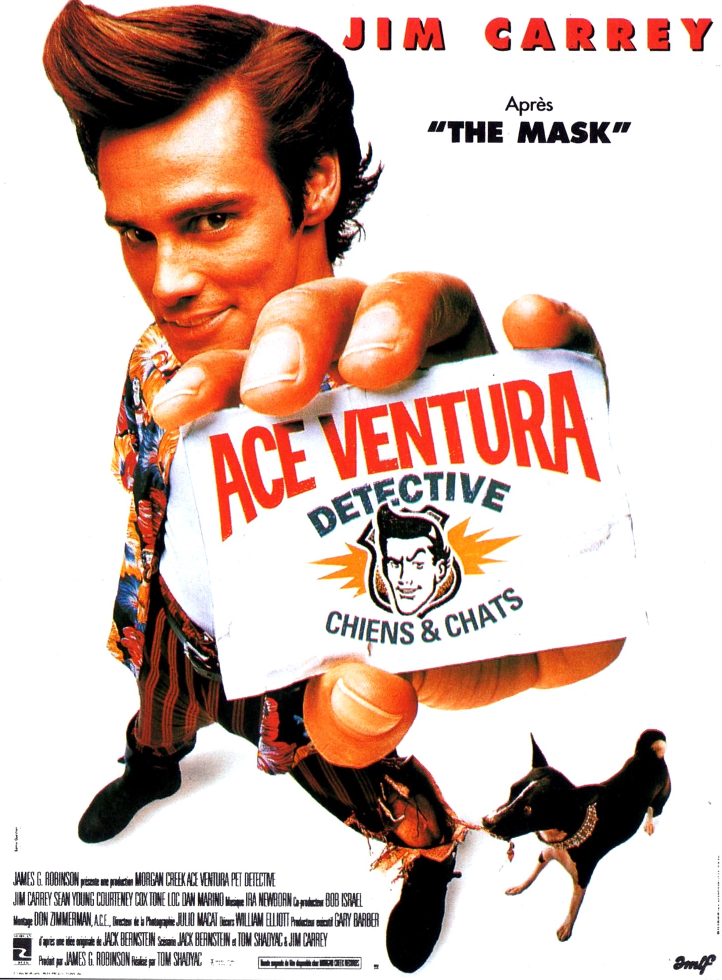 affiche du film Ace Ventura, détective chiens et chats