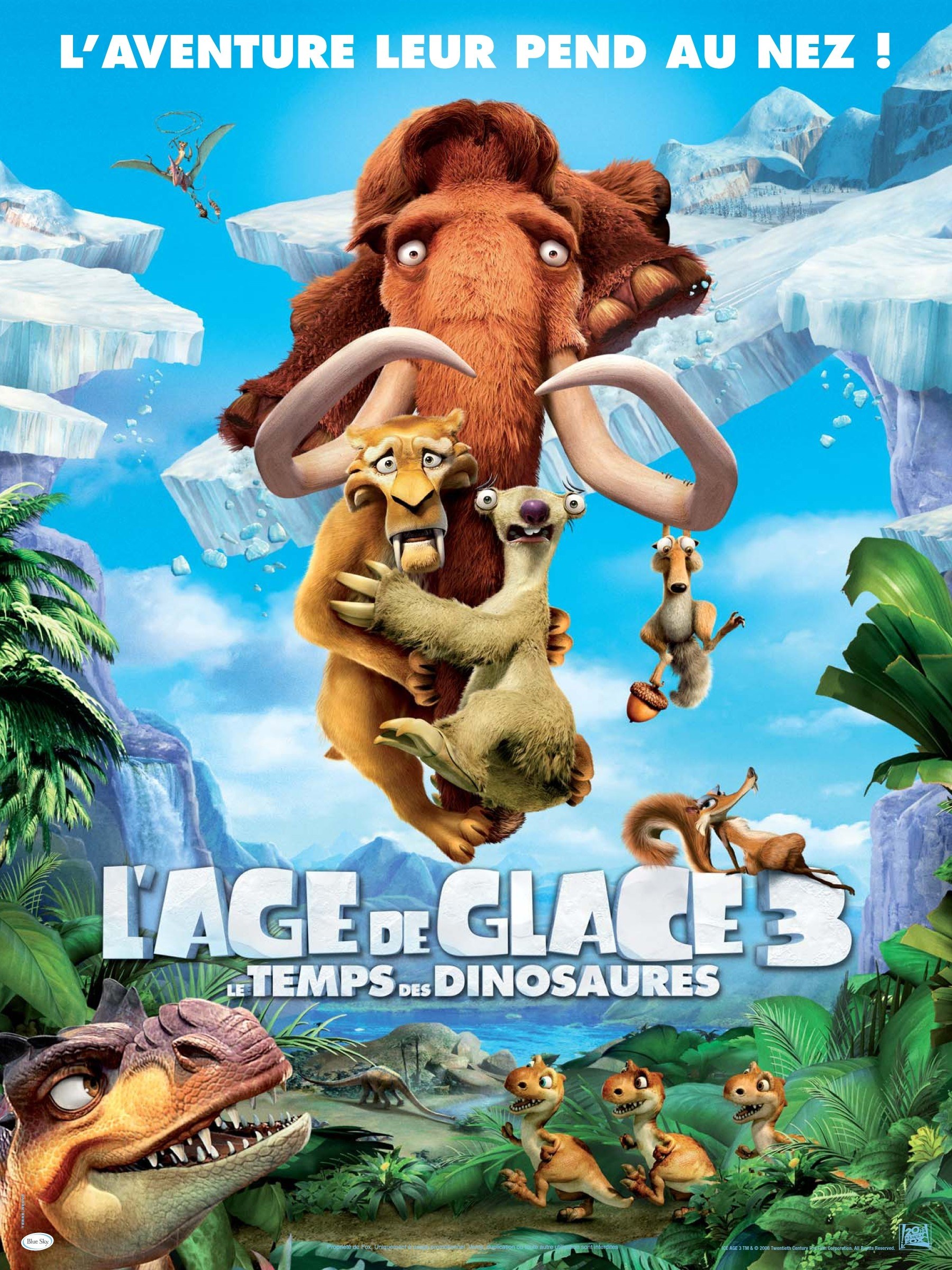 affiche du film L'âge de glace 3 : Le temps des dinosaures