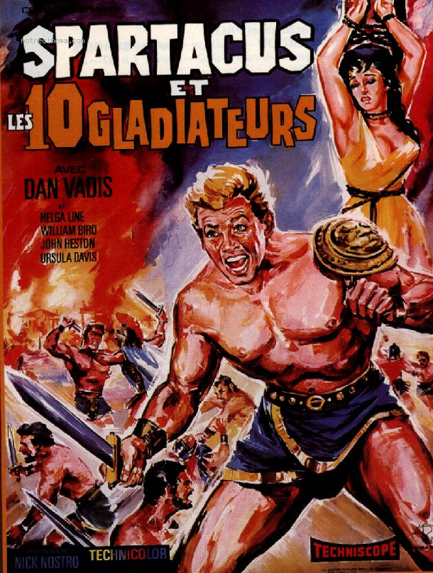 affiche du film Spartacus et les dix Gladiateurs