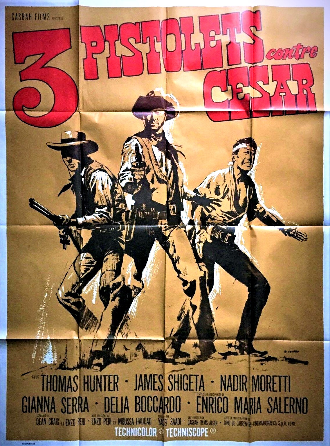 affiche du film Trois Pistolets contre César