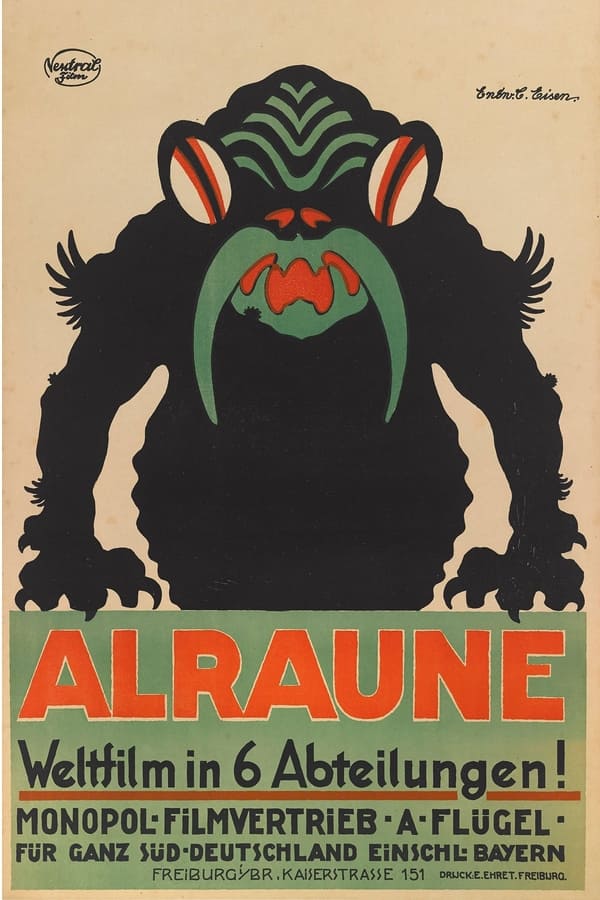 affiche du film Alraune, die Henkerstochter, genannt die rote Hanne