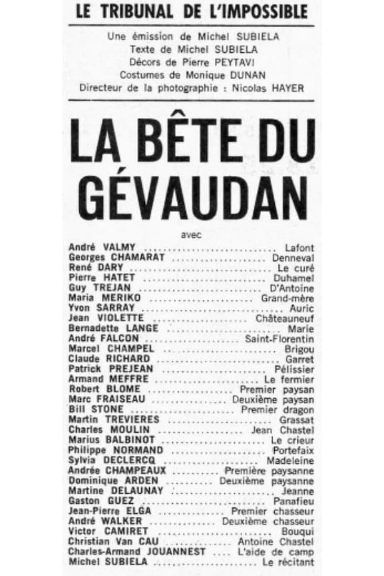 La bête du Gévaudan - Seriebox