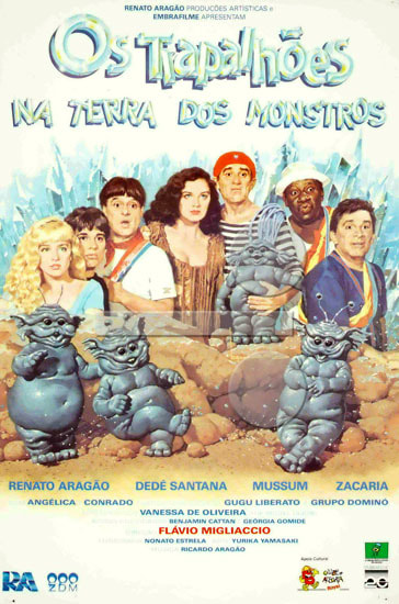 affiche du film Os Trapalhões na Terra dos Monstros