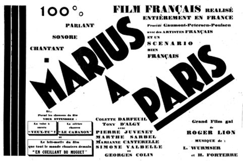 affiche du film Marius à Paris