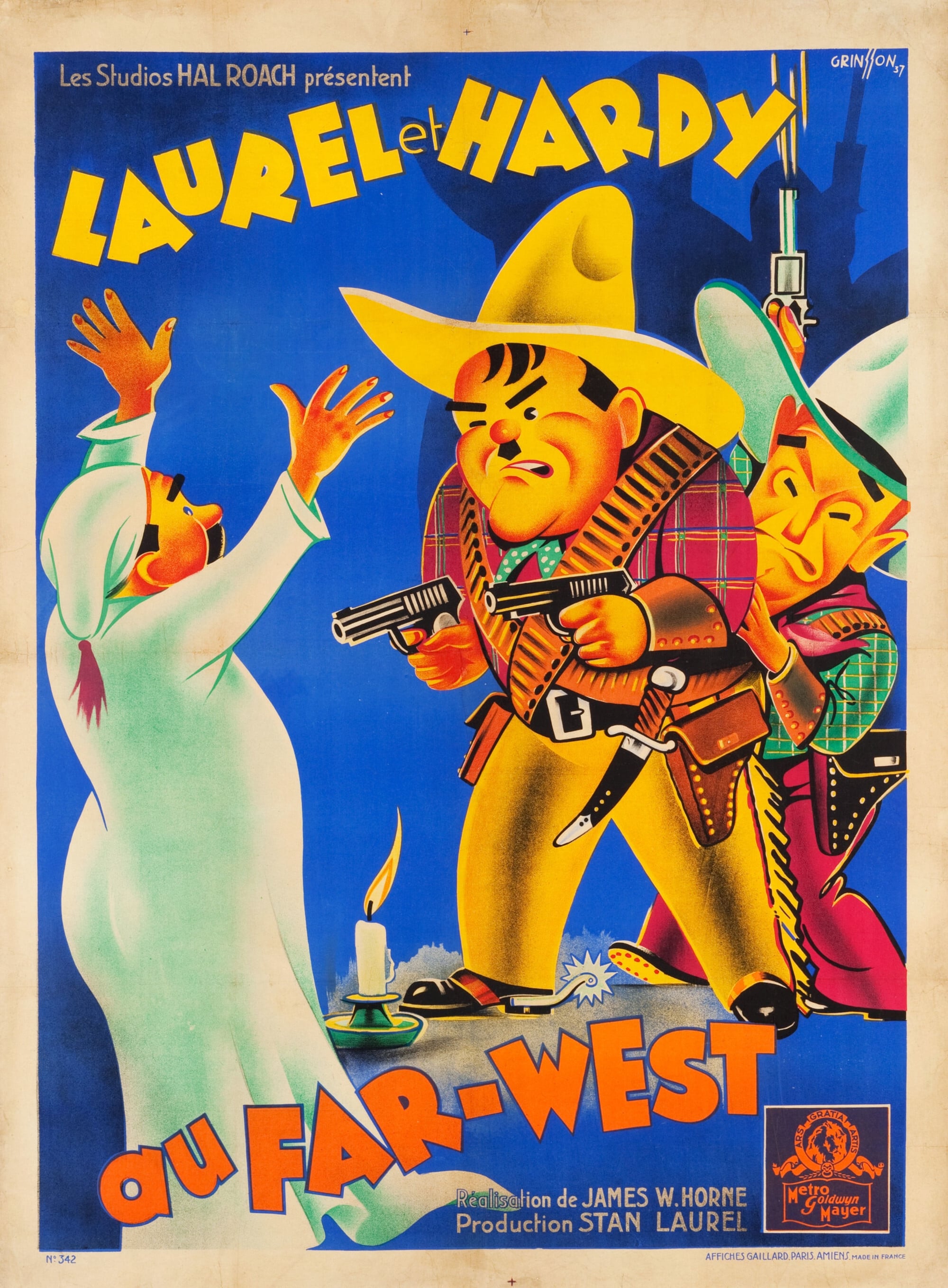 affiche du film Laurel et Hardy au Far-West