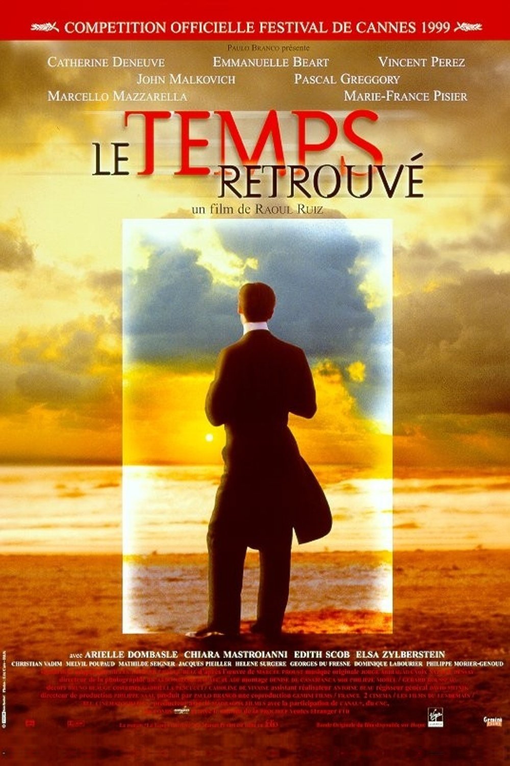 affiche du film Le temps retrouvé, d'après l'oeuvre de Marcel Proust