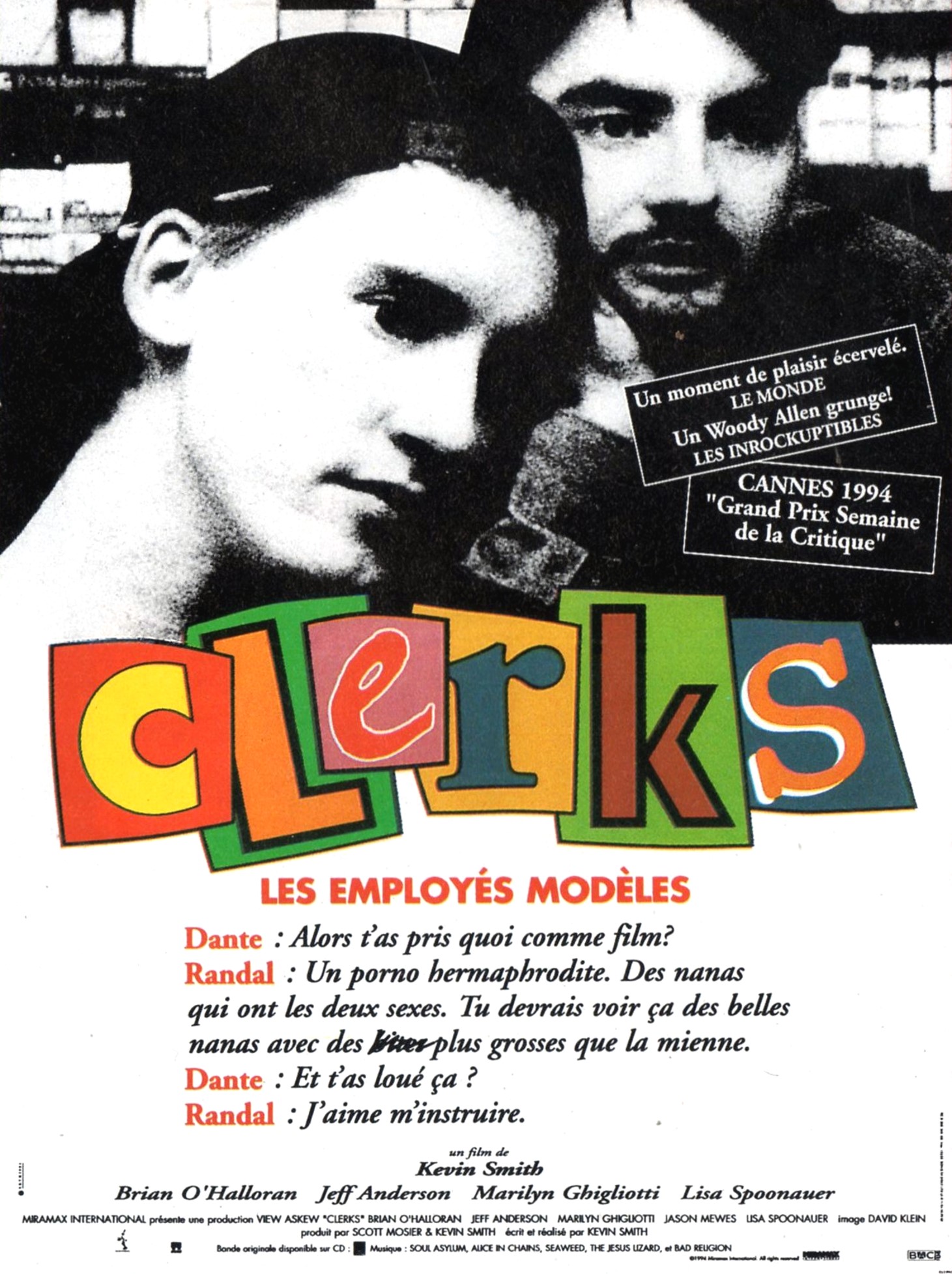 affiche du film Clerks, les employés modèles