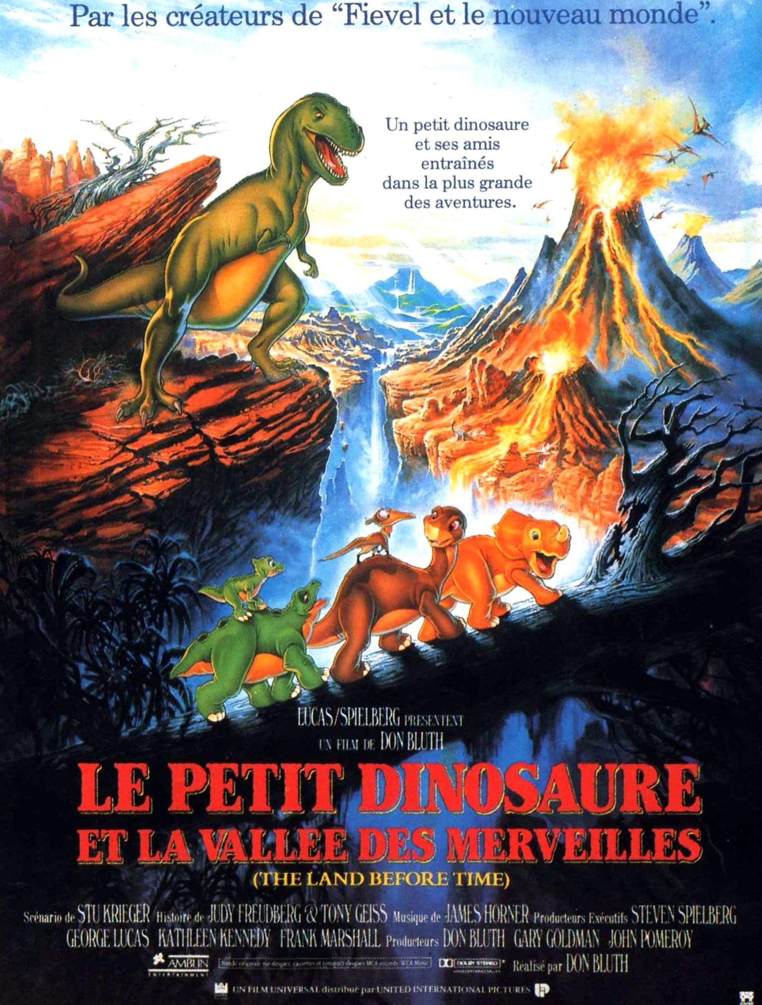 affiche du film Le petit dinosaure et la vallée des merveilles