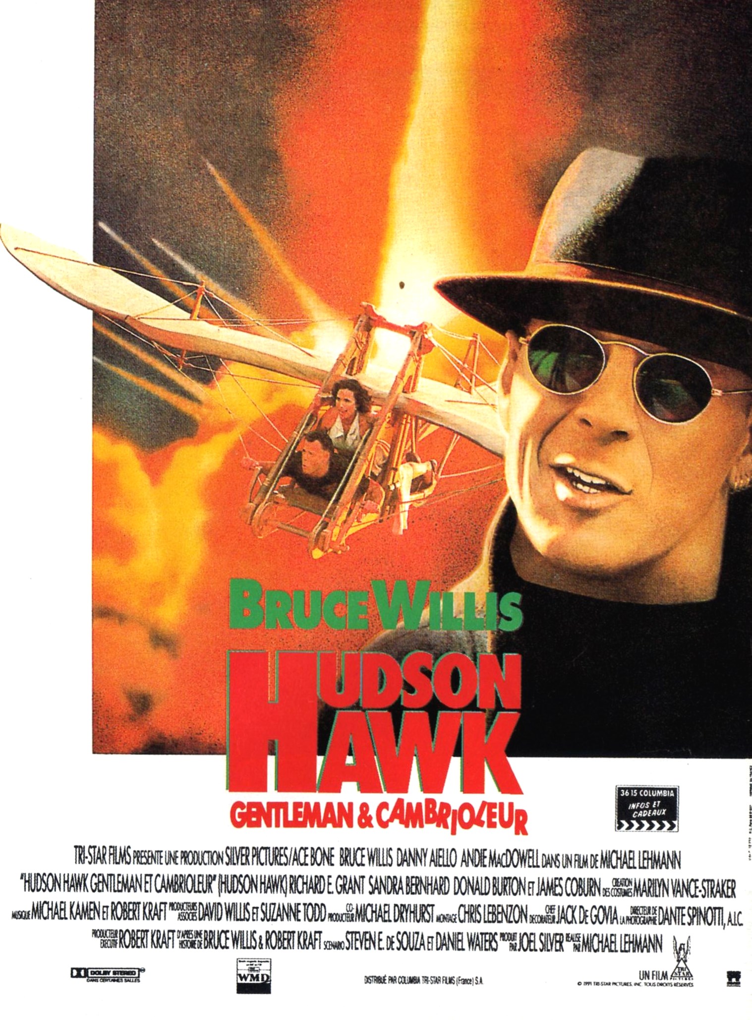 affiche du film Hudson Hawk, Gentleman Cambrioleur