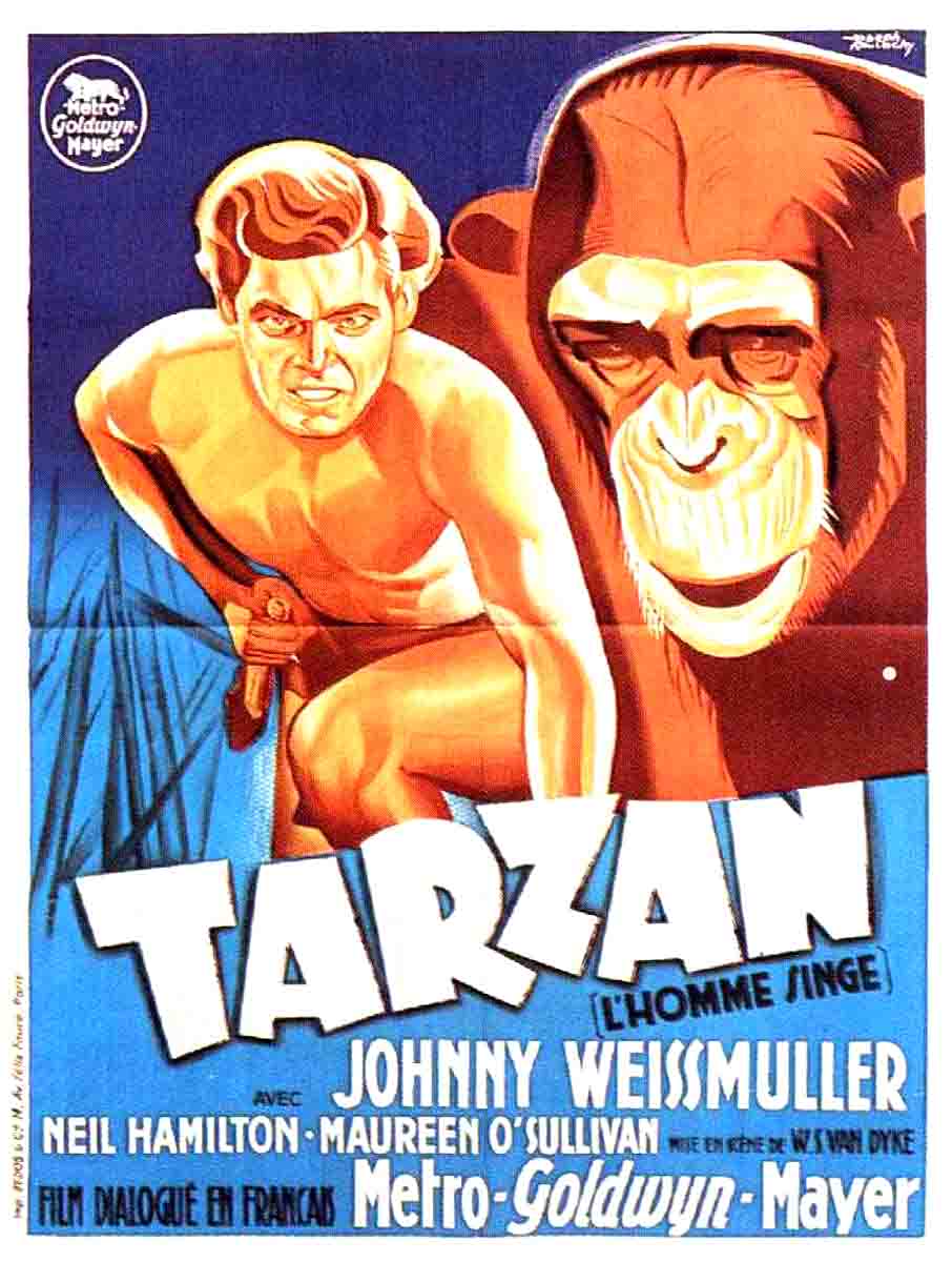 affiche du film Tarzan, l'homme singe