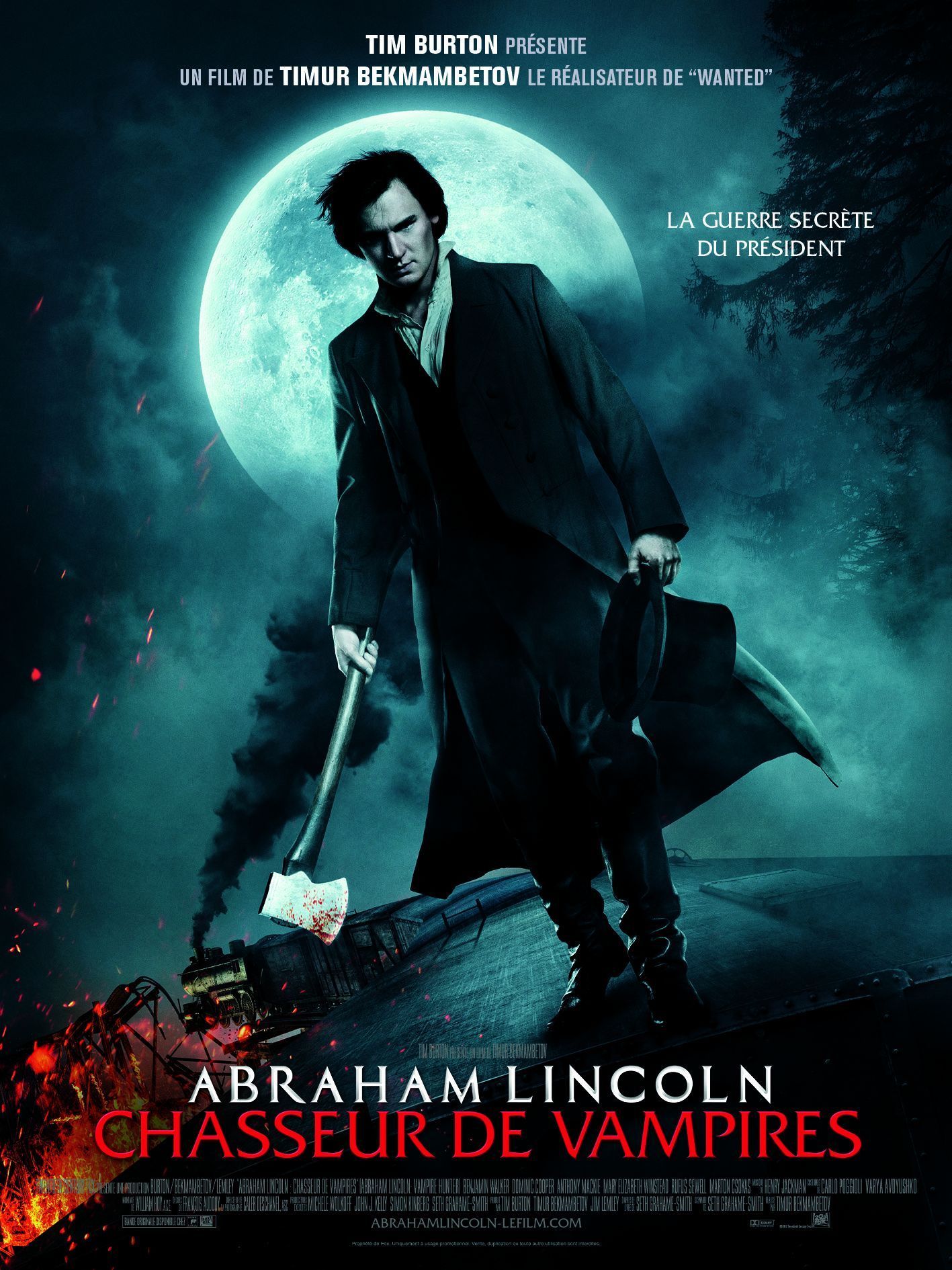 affiche du film Abraham Lincoln : Chasseur de vampires