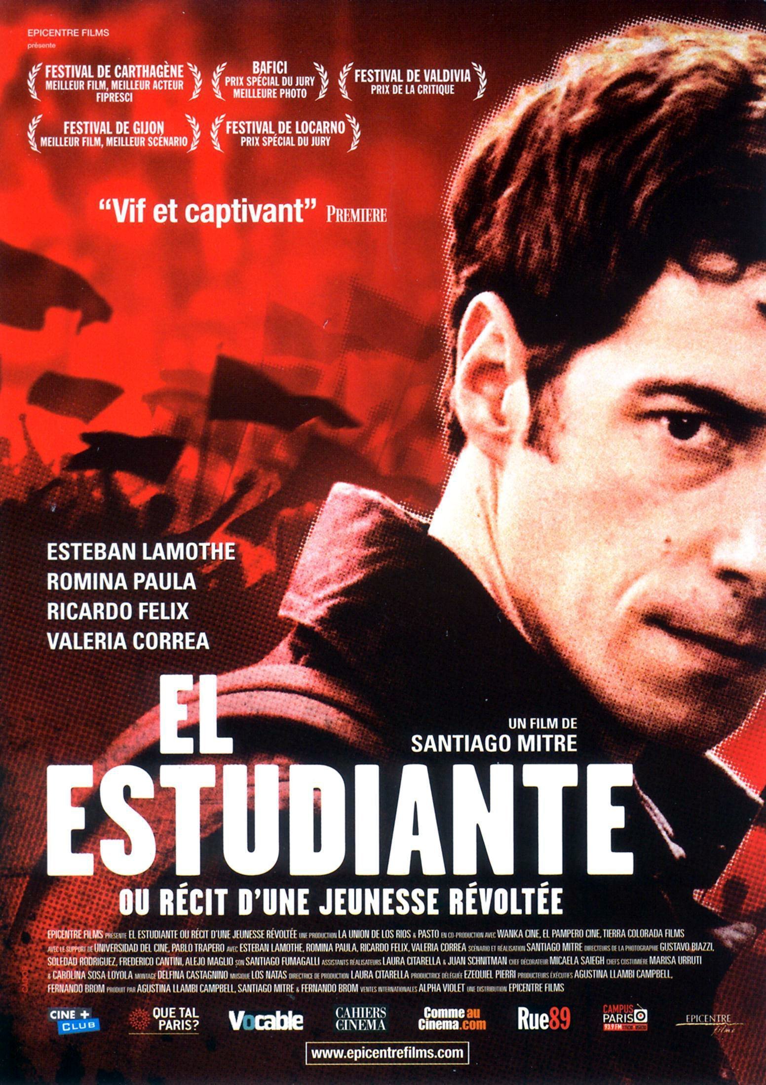 affiche du film El estudiante ou récit d'une jeunesse révoltée