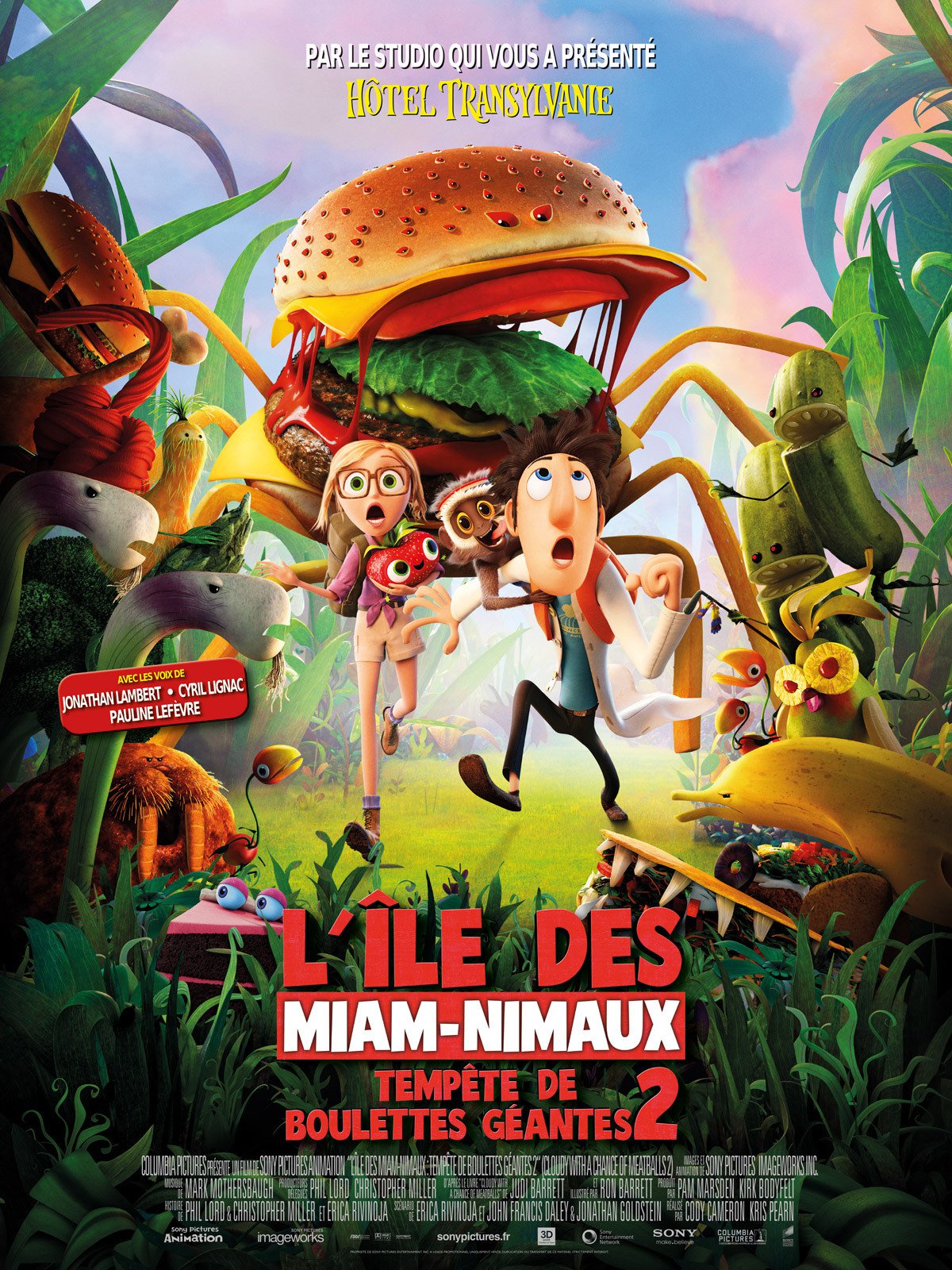 affiche du film L'île des Miam-nimaux : Tempête de boulettes géantes 2