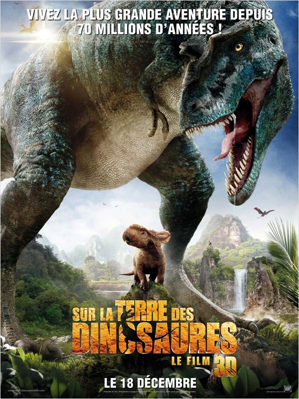 affiche du film Sur la terre des dinosaures, le film 3D