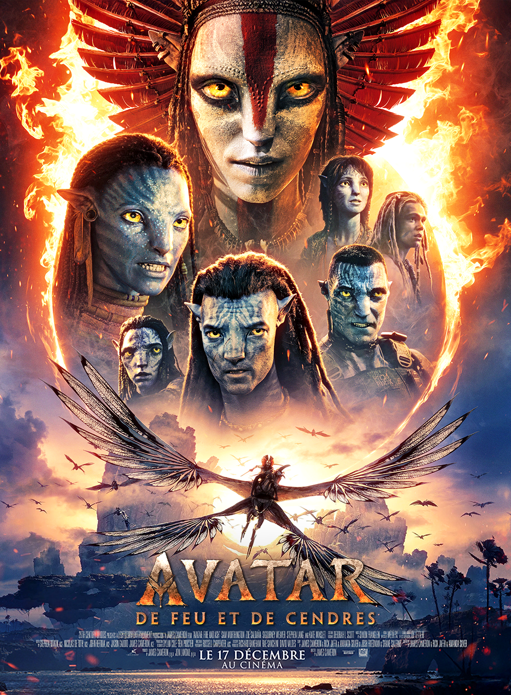 affiche du film Avatar : De feu et de cendres