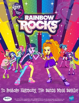 affiche du film Les filles d'Equestria 2: Rainbow rocks, le film