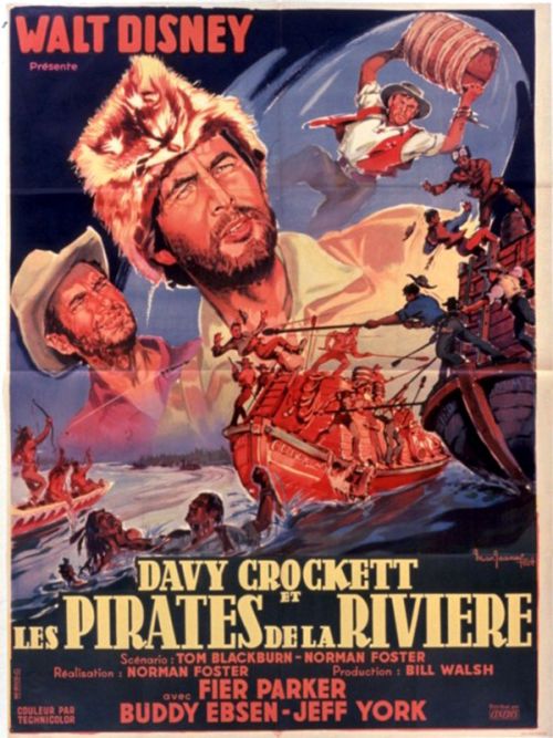 affiche du film Davy Crockett et les pirates de la rivière