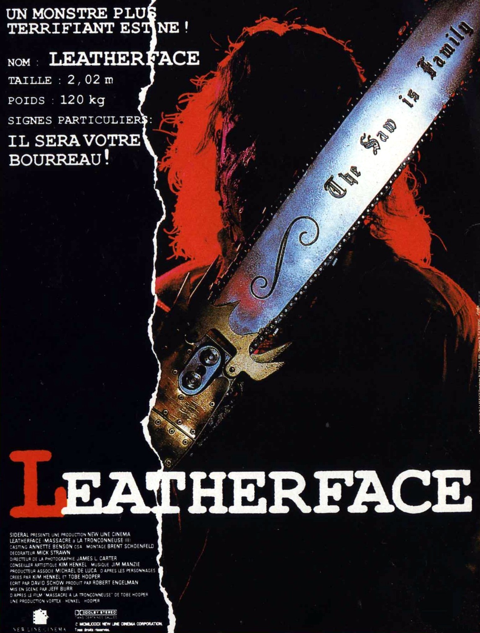 affiche du film Leatherface : Massacre à la tronçonneuse III