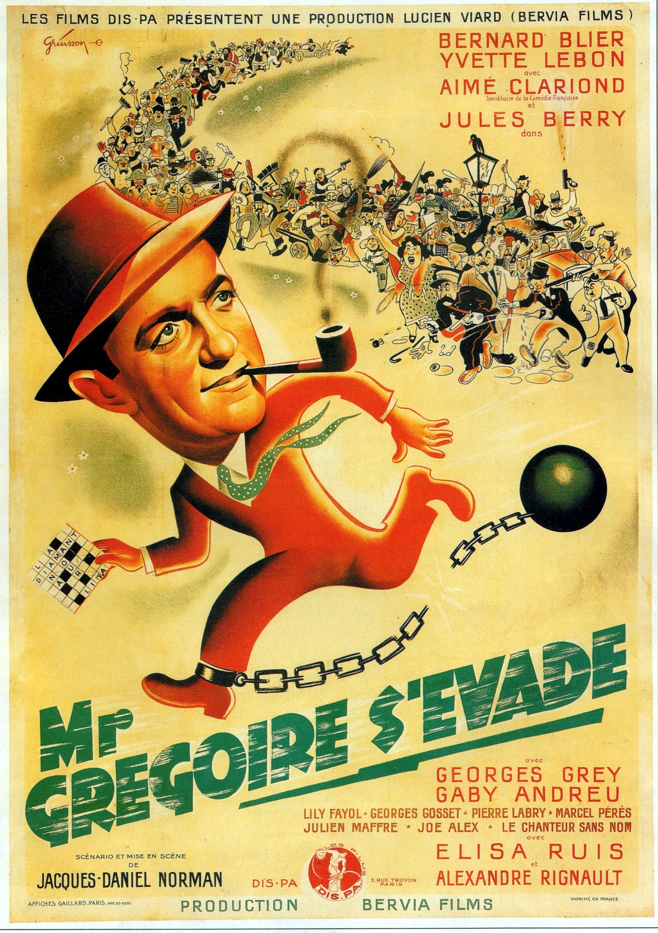 affiche du film Monsieur Grégoire s'évade