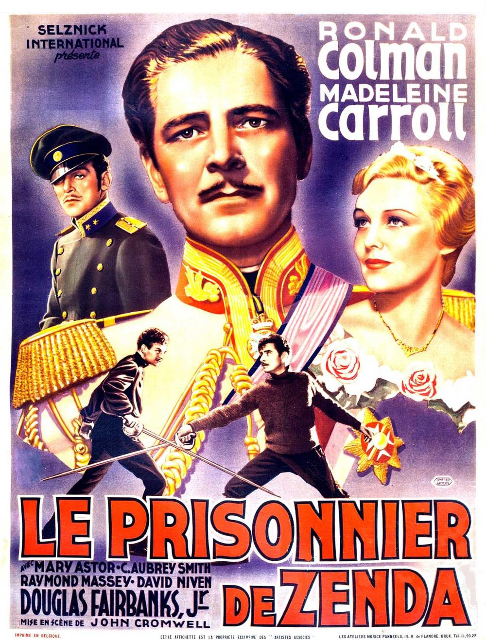 affiche du film Le prisonnier de Zenda (1937)