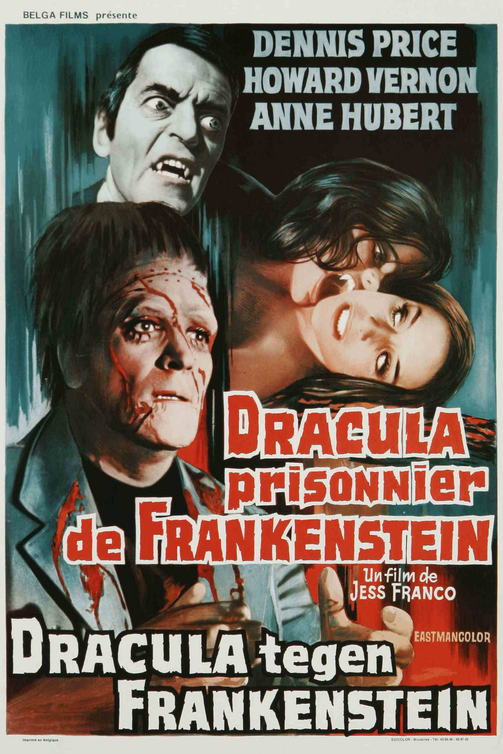 affiche du film Dracula prisonnier de Frankenstein