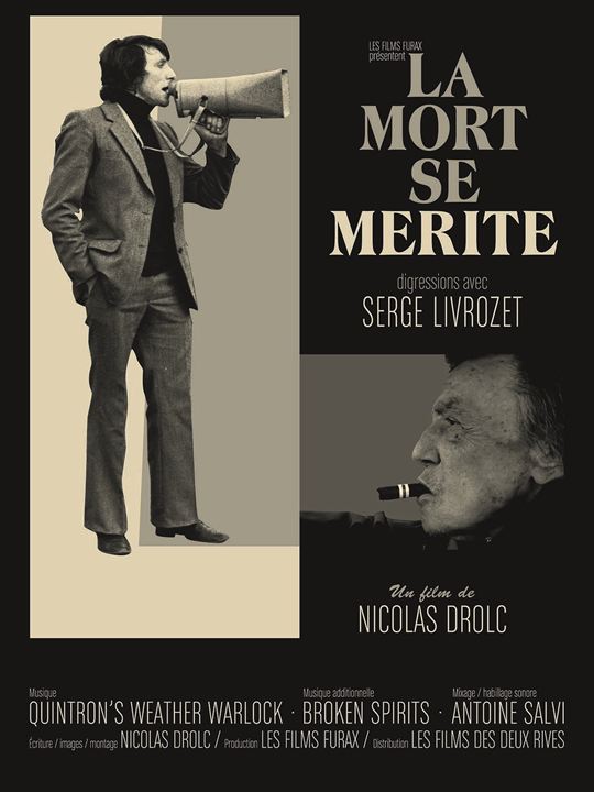 affiche du film La Mort se mérite, digressions avec Serge Livrozet