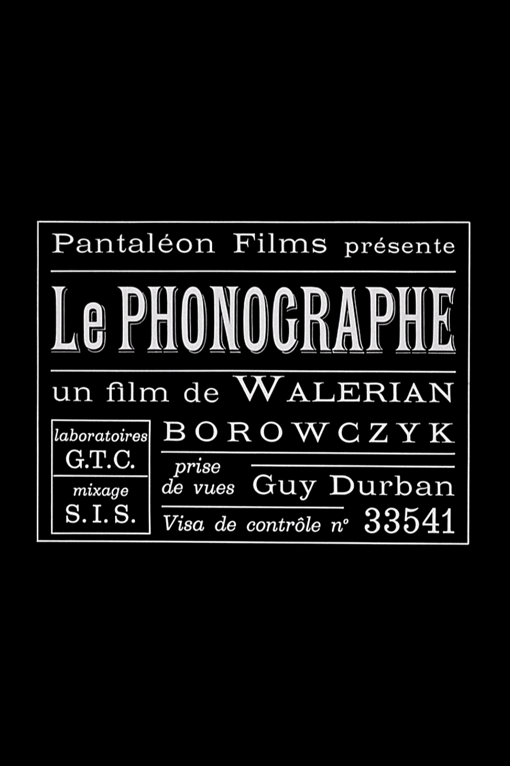 affiche du film Le phonographe