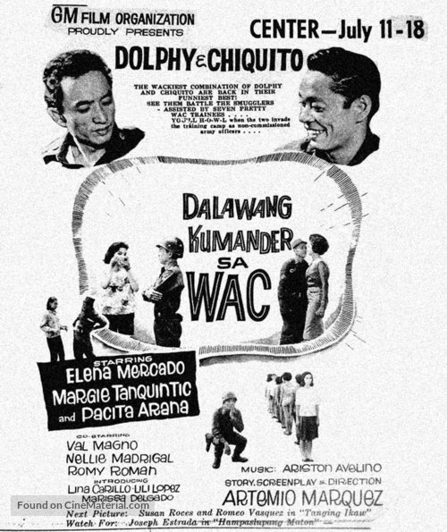 affiche du film Dalawang kumander sa WAC