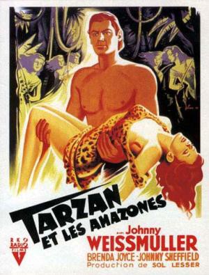 affiche du film Tarzan et les Amazones