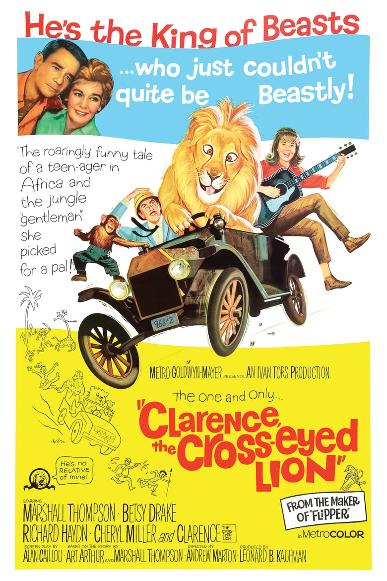 affiche du film Clarence, le lion qui louchait