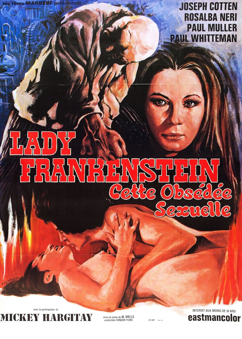 affiche du film Lady Frankenstein, cette obsédée sexuelle
