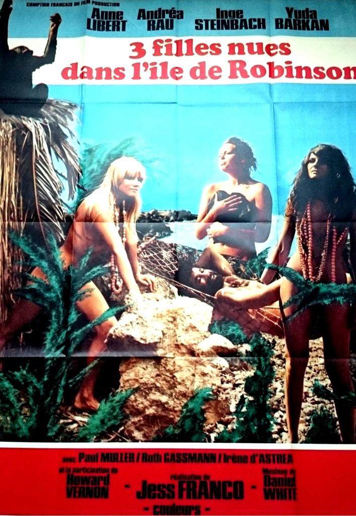 affiche du film Trois filles nues dans l'île de Robinson