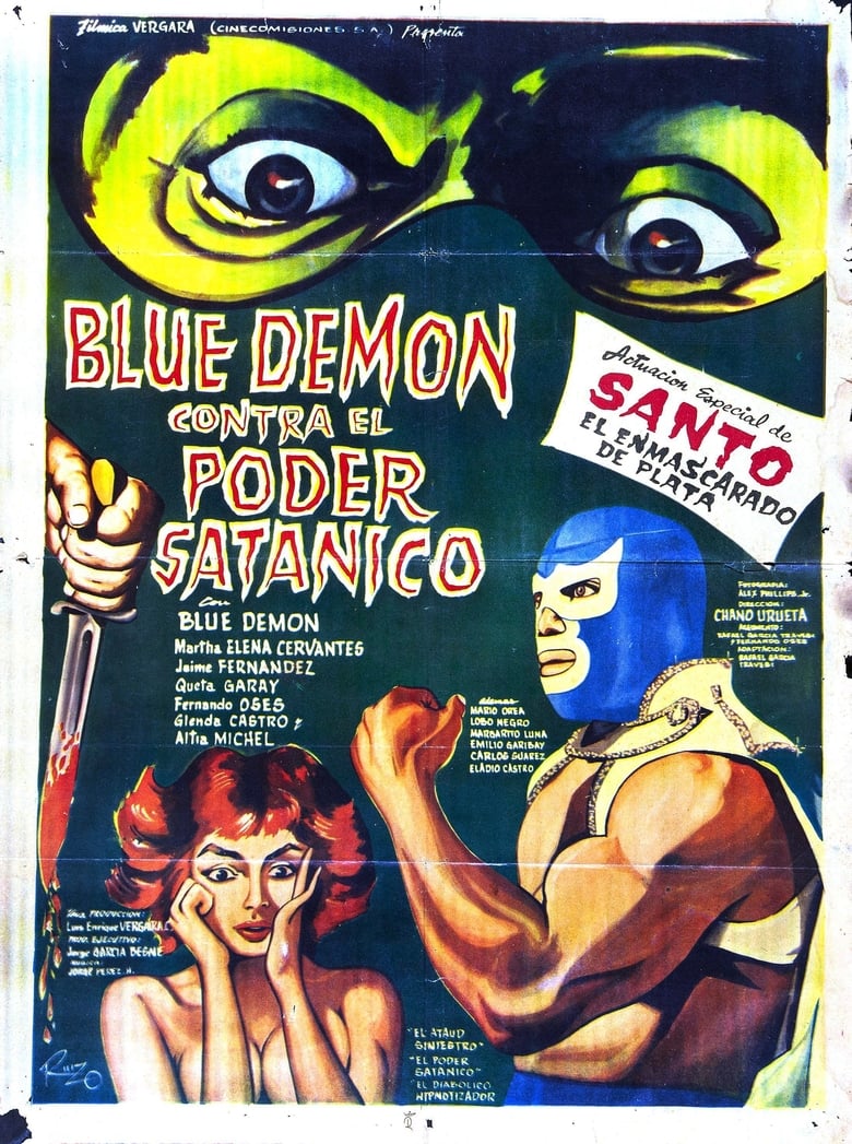 affiche du film Blue Demon contre le pouvoir satanique