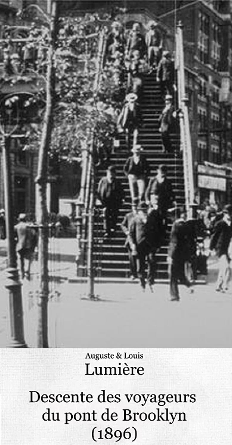 affiche du film New York, descente des voyageurs du pont de Brooklyn