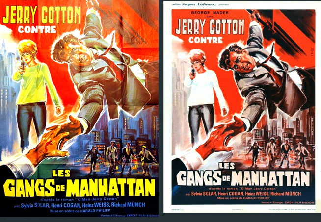 affiche du film Jerry Cotton contre les gangsters de Manhattan