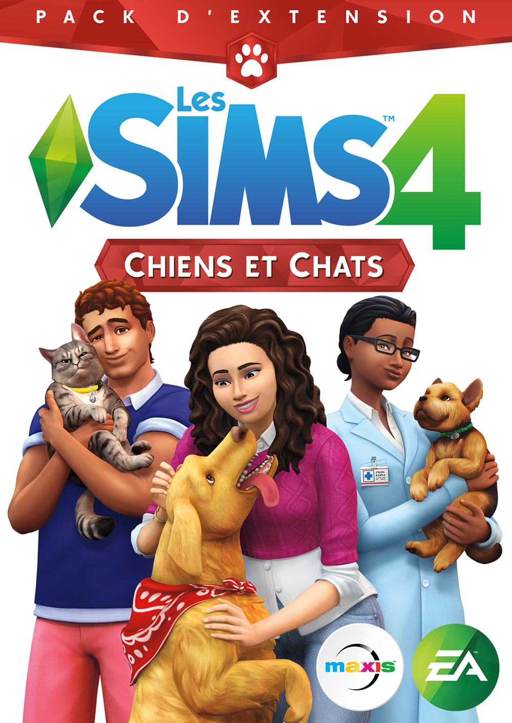 jaquette du jeu vidéo Les Sims 4 : Chiens et Chats