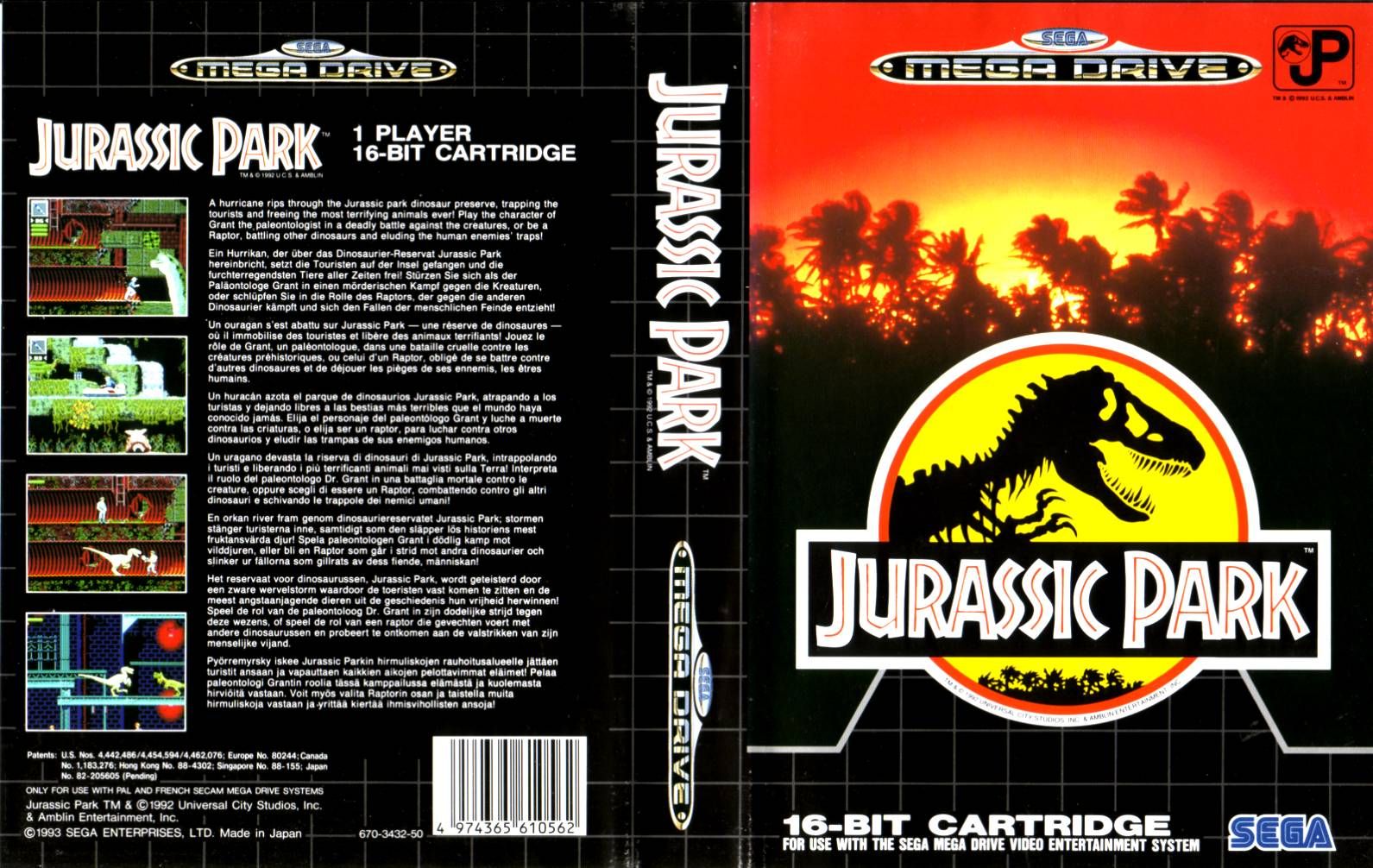 jaquette du jeu vidéo Jurassic Park