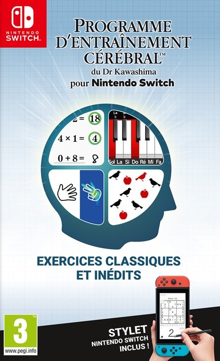 jaquette du jeu vidéo Programme d'entraînement cérébral du Dr Kawashima pour Nintendo Switch
