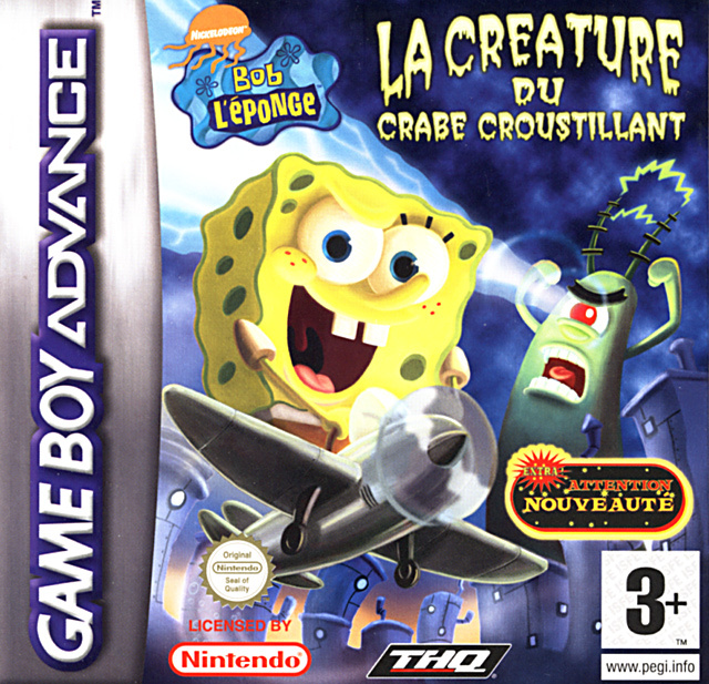 jaquette du jeu vidéo Bob l'éponge : la Créature du crabe croustillant