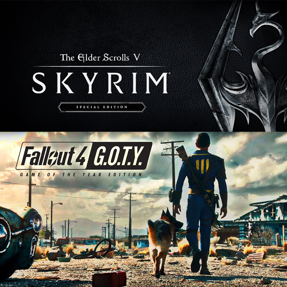 jaquette du jeu vidéo Skyrim Special Edition + Fallout 4 G.O.T.Y Bundle