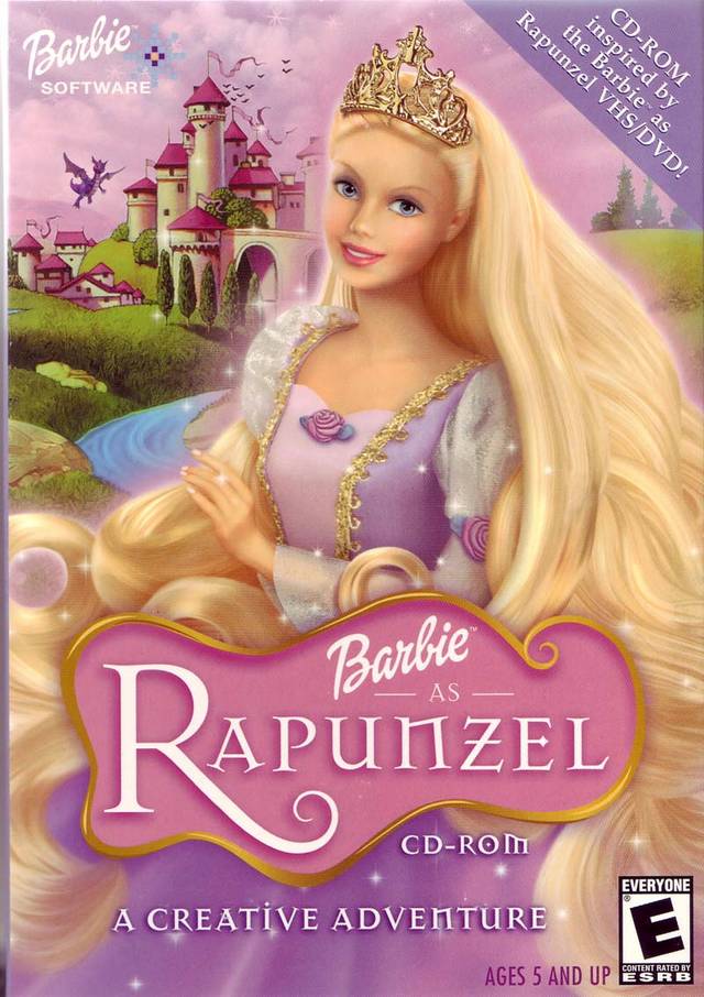 jaquette du jeu vidéo Barbie, princesse Raiponce : L'Aventure créative