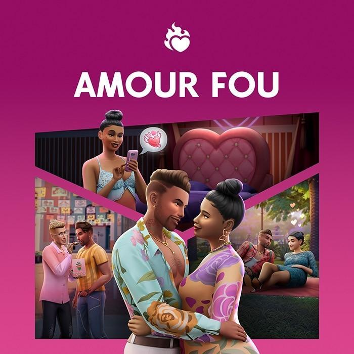 jaquette du jeu vidéo The Sims 4 Amour Fou