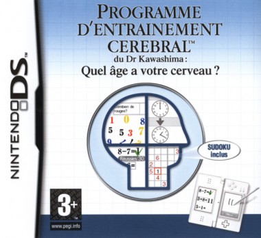 jaquette du jeu vidéo Programme d'entraînement cérébral du Dr Kawashima : Quel âge a votre cerveau ?