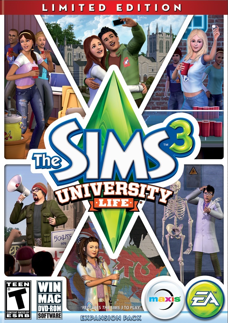 jaquette du jeu vidéo Les Sims 3 : University