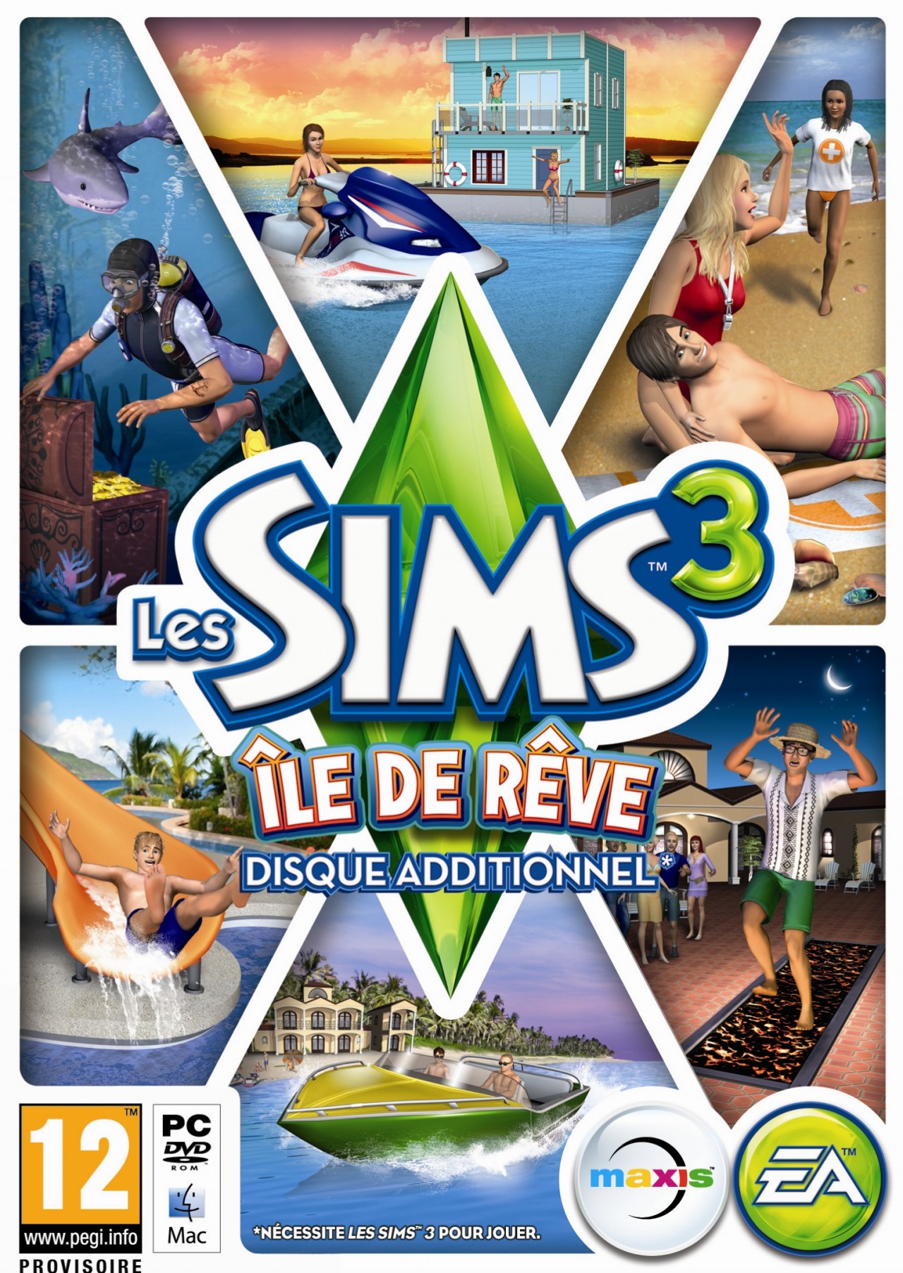 jaquette du jeu vidéo Les Sims 3 : île de rêve