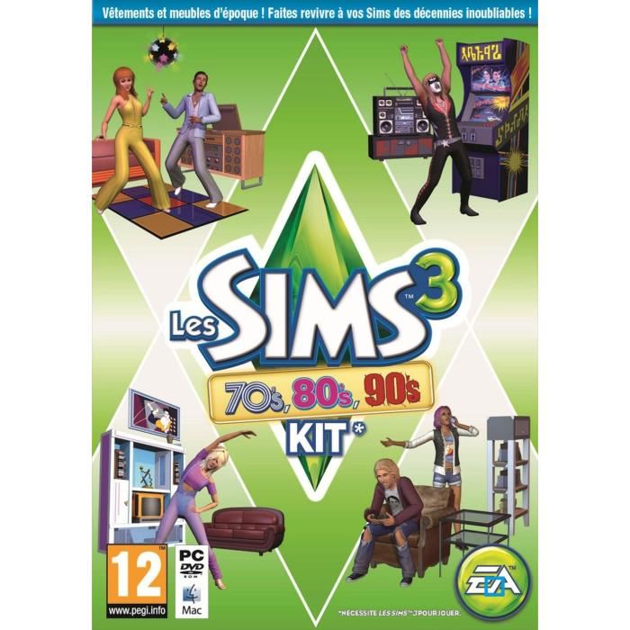 jaquette du jeu vidéo Les Sims 3 : 70's, 80's, 90's Kit